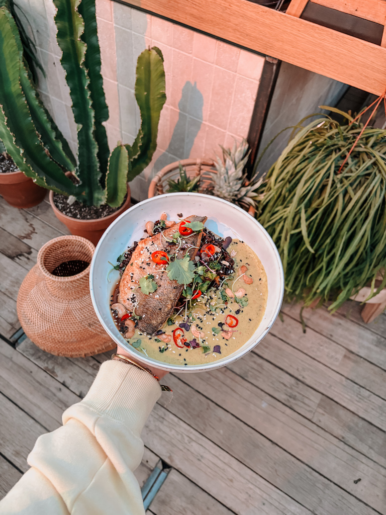 diner, uiteten bij witsand, noordwijk, seabass curry